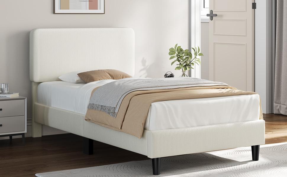 Yaheetech Bed Frames with Adjustable Headboard, Chenille Fabric Upholstered Headboard/Platform Bed, No Box Spring Needed/Wood Slats Support/Easy Assembly Yaheetech Bed Frames with Adjustable Headboard, Chenille Fabric Upholstered Headboard/Platform Bed, No Box Spring Needed/Wood Slats Support/Easy Assembly