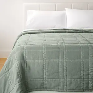 Full/Queen Waffle Matelasse Quilt Light Teal Green - Threshold designed with Studio McGee
