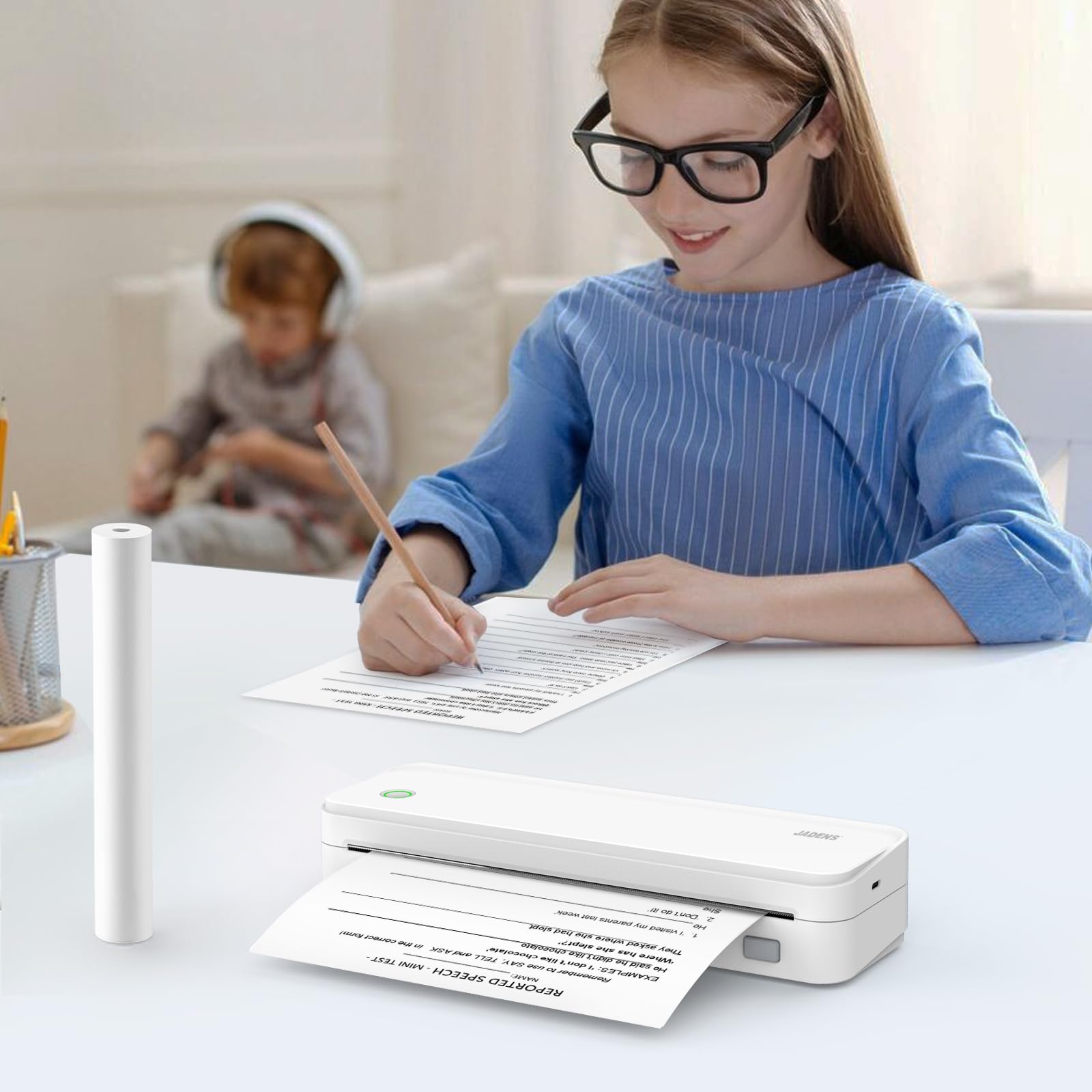 JADENS US Letter Size 8.5''×11'' Quick-Dry Folded Thermal Paper, 200 Sheets, Multipurpose Thermal Paper for Office, Contract