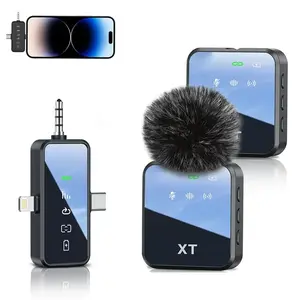 3-in-1 Mini Microphone for iPhone/Android/Camera, Hi-Fi Audio, 48kHz/24-bit, Wireless Microphones, 328ft Range, 20H Battery, Lapel Mic with Noise Reduction for Live Streaming, TikTok, YouTube