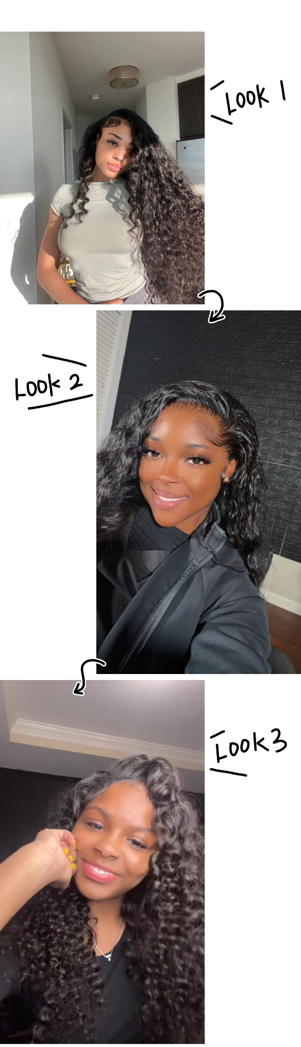 [Ashine] 12-30 Inch Luxury Salon Quality Body Wave Deep Wavy Deep Curly Burmese Curly Virgin Brazilian Bundles One-directional Cuticles-sleek, Tangle-resistant, and Re-wearable 100% Human Hair Natural Black with Closure Curly