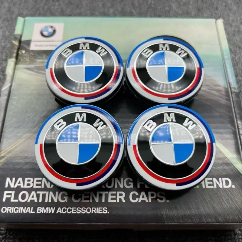 BMW Chrome Spinning Wheel Cover Center Caps - 4-Piece ABS Automotive Exterior Upgrade, Compact, Portable Easy-Install Chrome Trim, Aesthetic Car Accessory, Reliable Choice Wheel Covering for Cars/Motorcycles