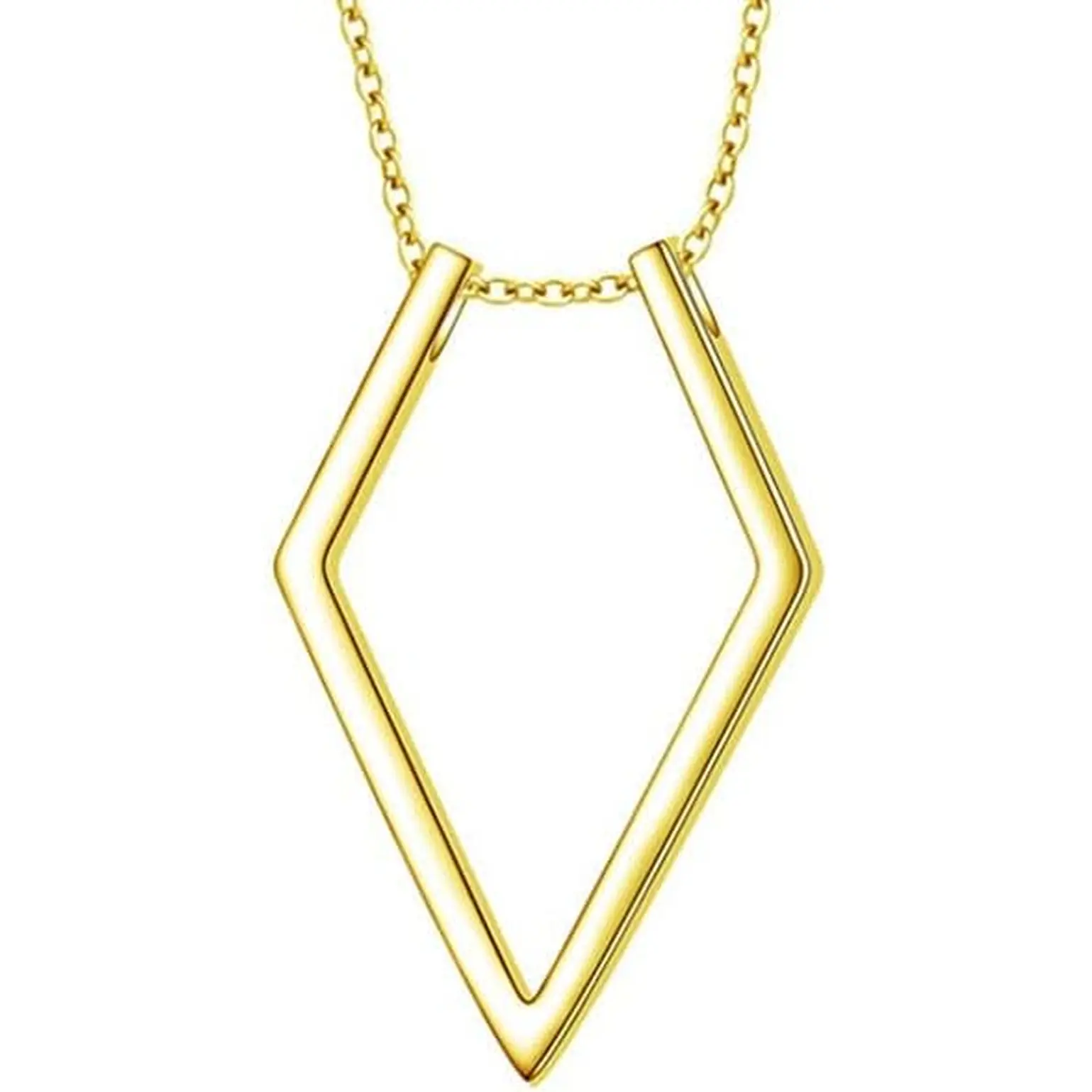 Simple Geometric Ring Holder Necklace for Women Men Cute Dainty Ring Keeper Necklaces Rhombus Pendant Saver Chain Bride Wedding Engagement Jewelry Birthday Valentine'S Day Gifts Wife Girlfriend Mother Cykdohy