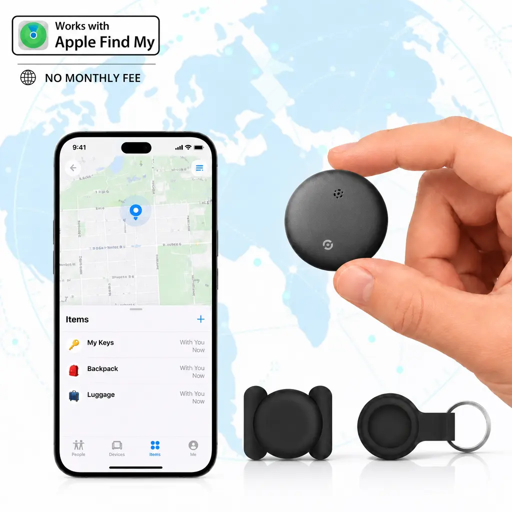 GPS Tracker for Vehicles, Real-Time Undetectable GPS Tracker for Car - No Monthly Fee & SIM Card for Hidden Magnetic GPS Locator for iPhone, Ultra-Slim, IP68 Waterproof, Safe & Durable