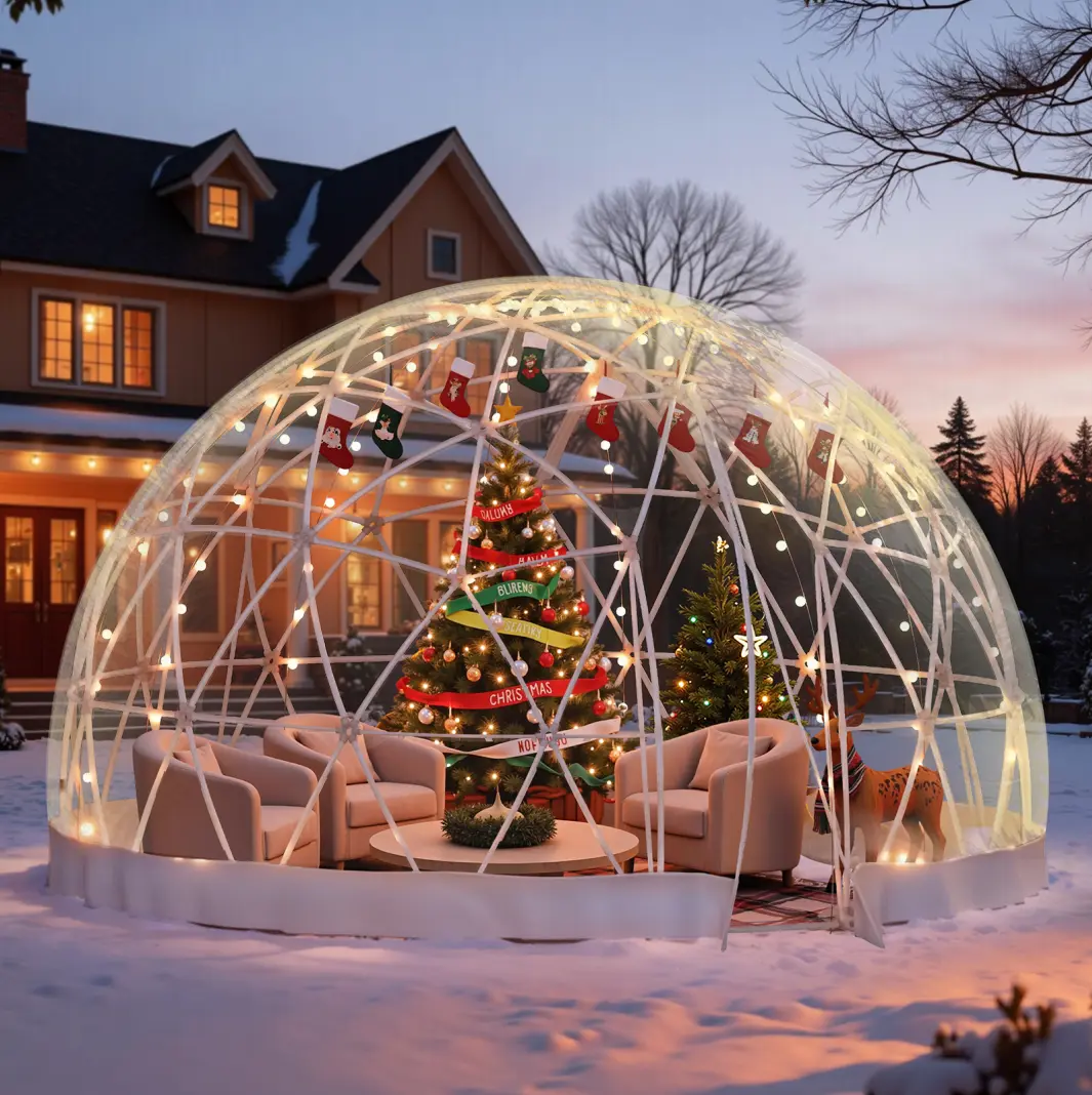 AMERLIFE Garden Igloo Dome Tent - PVC Transparent Cover, Quick Connect Plug Installation, Waterproof Outdoor Camping Equipment for Winter, Patio, Party