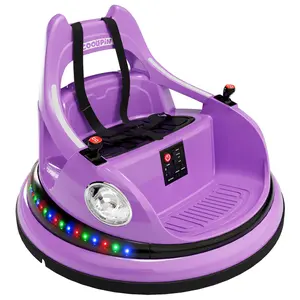 12V Kids Bumper Car with Remote Control, 360° Spinning Electric Ride-On Toy with 2 Speeds, Indoor/Outround for Toddlers Boys Girls Ages 3-8, Purple