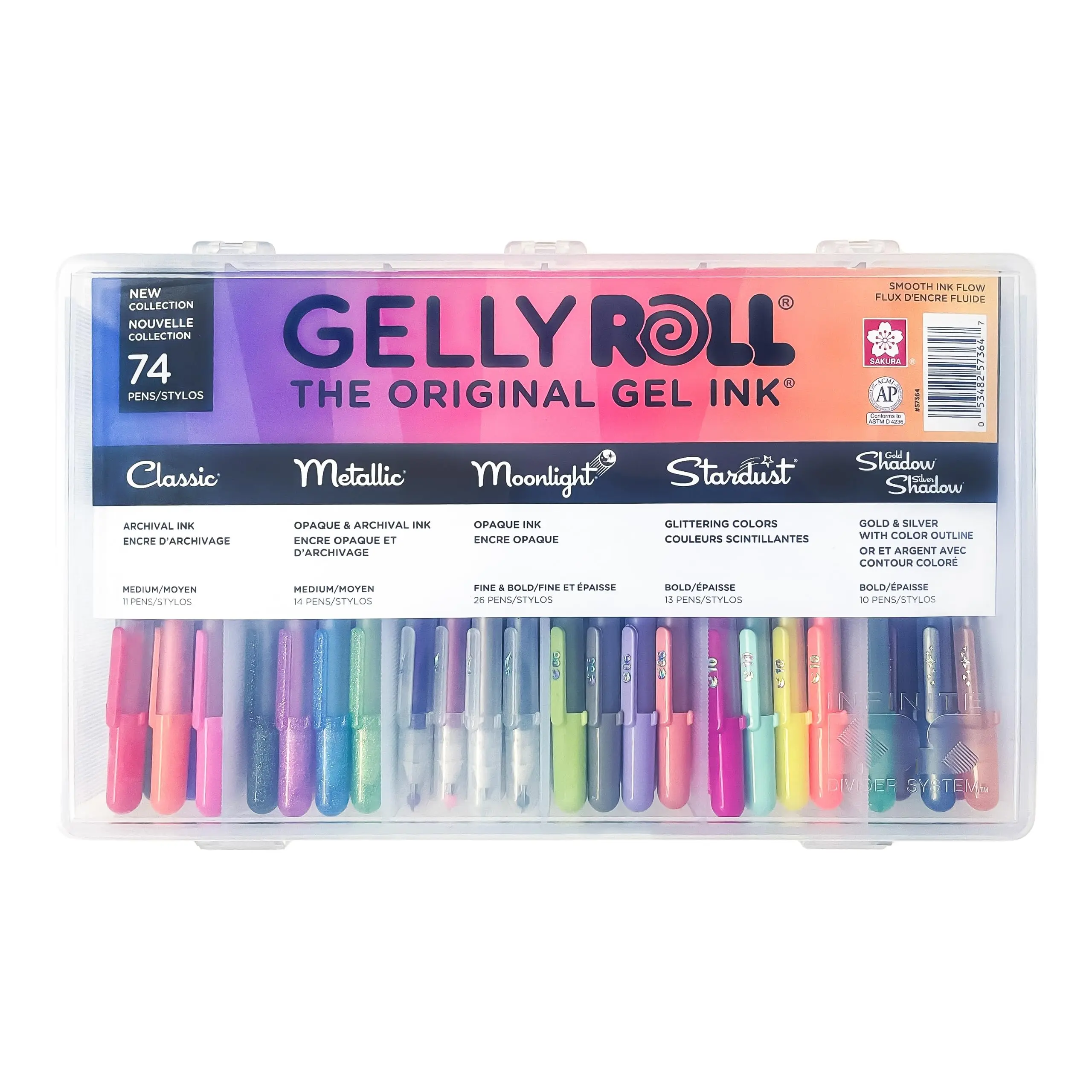 SAKURA Gelly Roll Gel Pens Gift Set, Smooth Gel Ink with Special Effects, 74 Pens, Aesthetic Gel Pens, Colored Pens Set