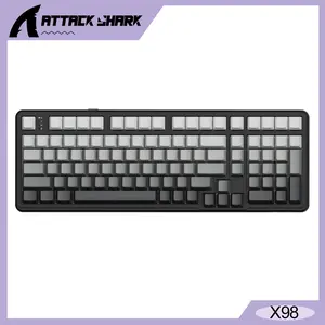 ATTACK SHARK X98 Wireless Gaming Keyboard with Numpad, Mechanical Switch Hot Swappable, PBT 98 Keys ANSI Layout, RGB Backlit Computer Gaming Keyboards for PC Mac Tablet PS4