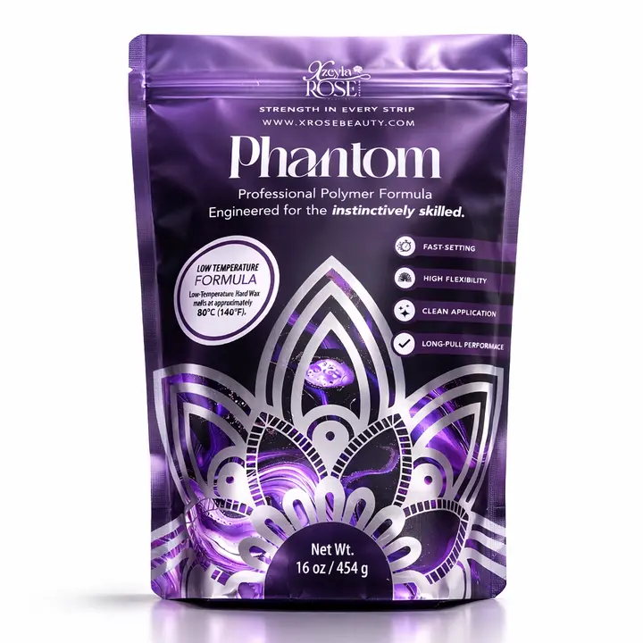 Phantom Fast Setting Polymer Hard Wax Beads for Brazilian & Body Waxing - Professional Formula for Coarse & Fine Hair - 16 oz/454 g Hair Removal Product Hard Wax Microbeads