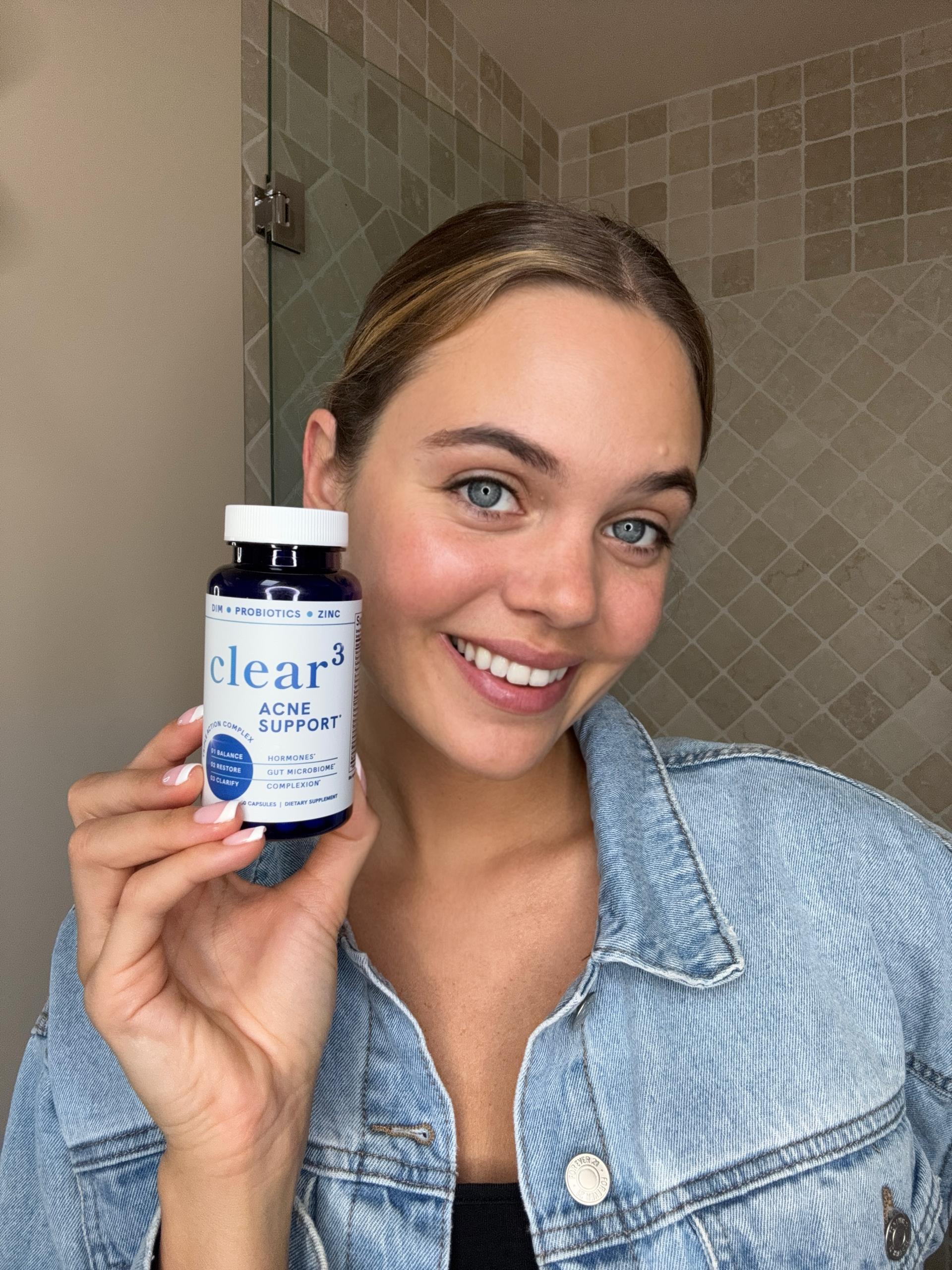 Clear Skin Acne Supplement with Zinc, DIM & Probiotics | 3-in-1 Balance, Clarify, Restore Support with Hyaluronic Acid & Skin Support Vitamins | For Women & Men | Oral Hormonal Acne Pills