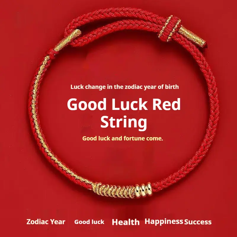 2026 Year of the Horse Red Rope Bracelet for Women Men, Handmade Woven Friendship Adjustable Sliding Knot Wrist Wrap Anklet, Non-Tarnish Hypoallergenic Boho Stackable Jewelry, Good Luck Gift for Birthday Valentine Her Him Girlfriend