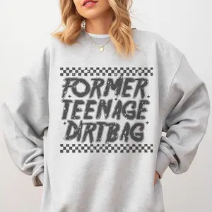 Former Teenage Dirtbag Sweatshirt - Ash Grey - Elder Emo Sweatshirt Pullover Soft Unisex Womenswear Hoodie Comfy Aesthetic
