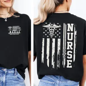 Nursing Student Flag T-Shirt – American Flag Design Gift for Nurses