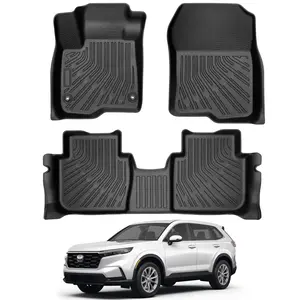 Canvcle 2023-2026 Honda CR-V CRV Gas/Hybrid Models All Weather Floor Mats TPE Custom Fit Floor Liners Heavy Duty Waterproof Front & Rear Set Non-Slip Black Car Accessories
