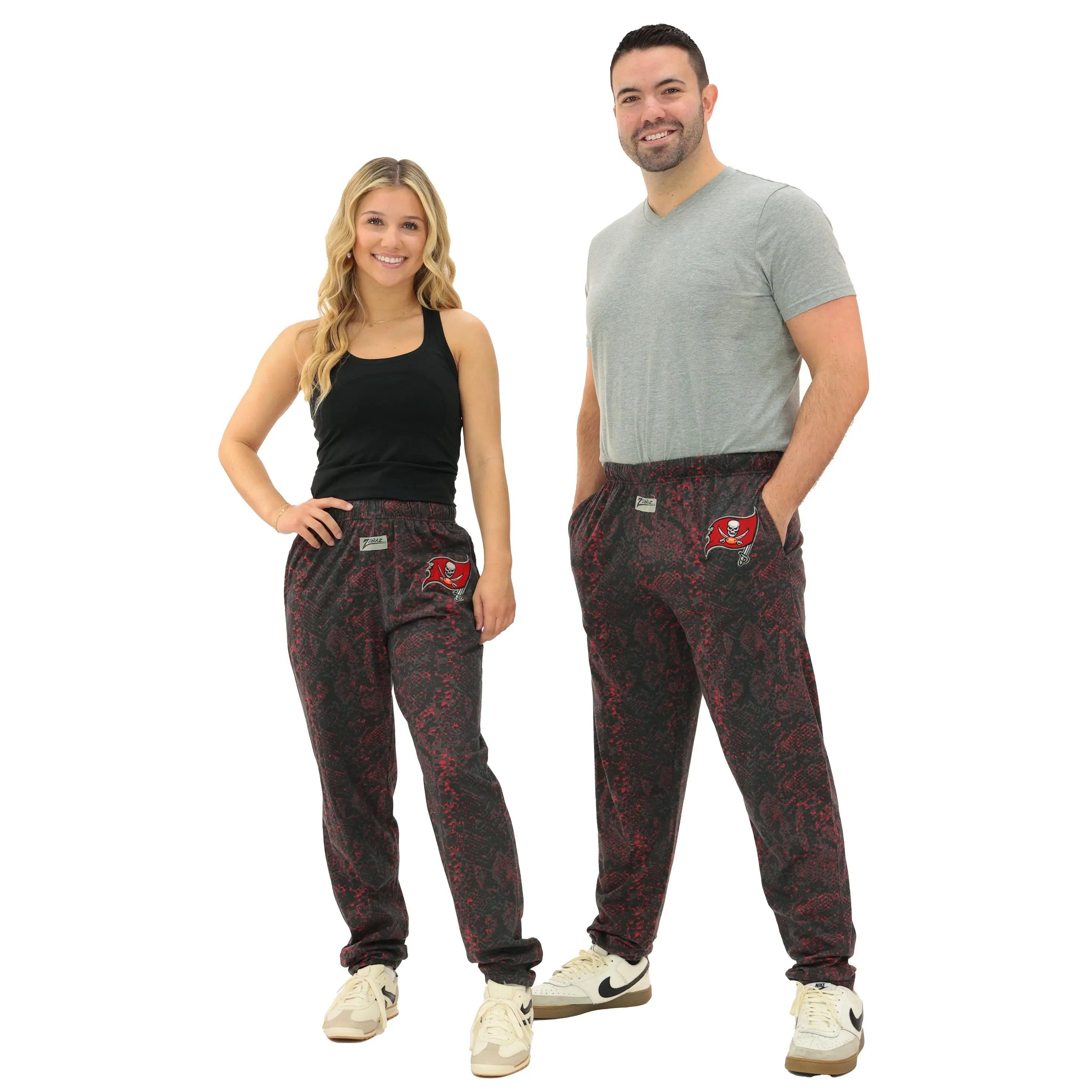Zubaz NFL Adult Unisex Z88 Embroidered Post Pattern Pant, Tampa Bay Buccaneers, X-Small