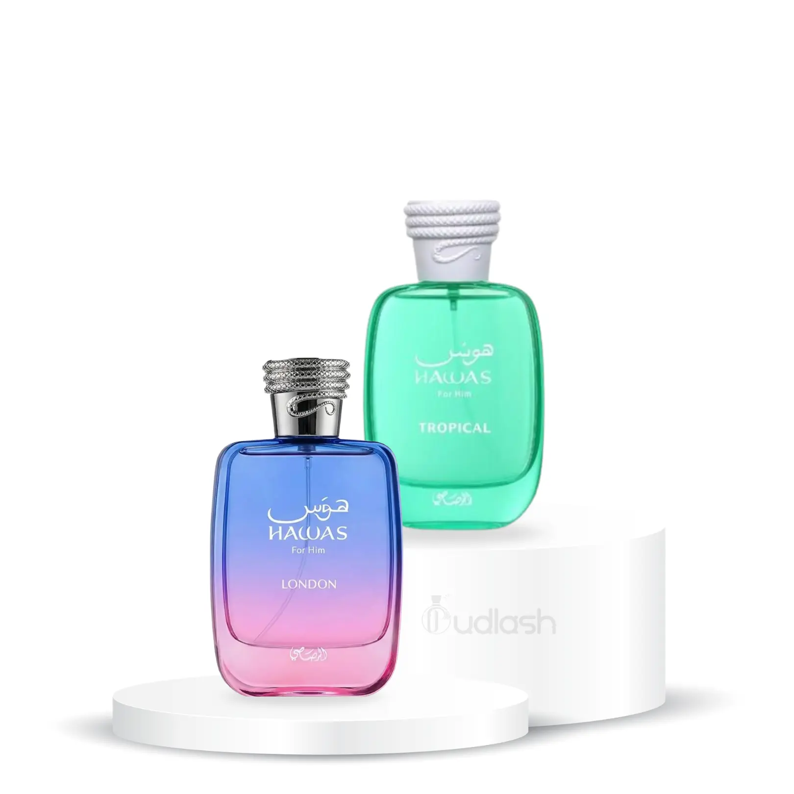 Rasasi Bundle | Hawas | London + Tropical | Unisex Fragrance | 100 ML - 3.4 OZ | Eau De Parfum | Coconut Water - Ginger & Fig Leaf