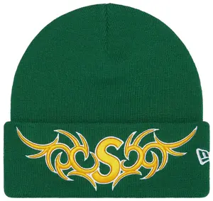 Supreme New Era Tribal S Logo Beanie Green