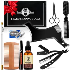 Beard Shaper Kit for Men – Professional Beard Styling & Grooming Tools | The Perfect Gift for Boyfriend, Husband, Dad | Complete Men's Self-Care Set for Beard Shaping, Trimming and Styling. Give the Gift of Confidence and the Perfect Beard He Deserves!
