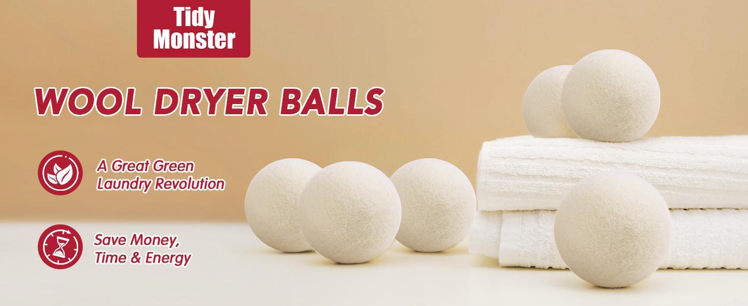 12 Pack Wool Dryer Balls Reusable Laundry Dryer Balls, Natural Fabric Softener Alternative for Eco Friendly Laundry Supplies