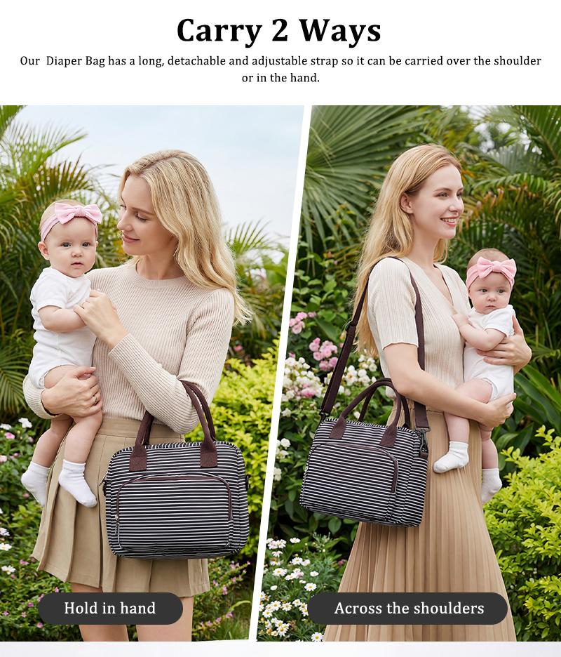 Diaper Bag Baby Bag Mommy Tote Bag Organizer Bag Insulated Baby Bottle Bag 11L for Travel Daily Use for Women
