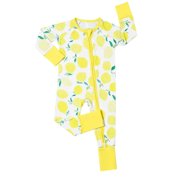 Bamboo Baby Long Sleeve One Piece Romper Jumpsuit - Breathable, Soft, Cute Basic, 2-Way Zipper Snap Coverall Sleeper for Boys & Girls, All Seasons Infant Sleepwear Outfit