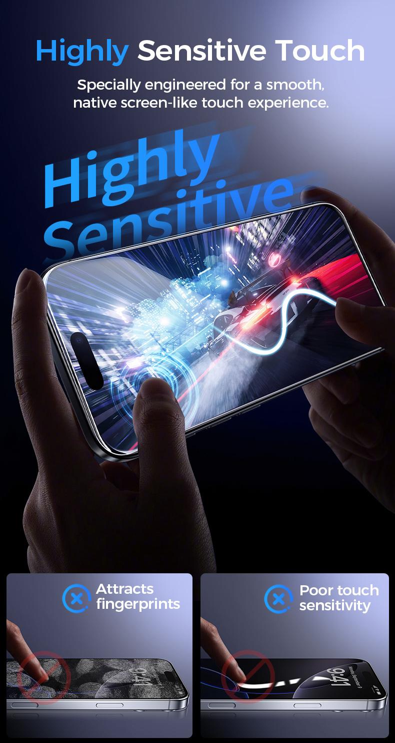 New MAGIC JOHN Premium Upgraded Privacy Screen Protector Dustproof Bubble-Free Design Ultra-Clear for iPhone & Samsung