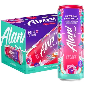 Alani Nu Energy Drink Hawaiian Shaved Ice 12 Pack 12oz Cans Zero Sugar 200mg Caffeine Boosting Beverage
