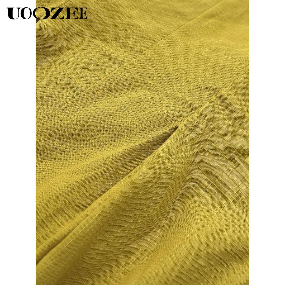 Women's Half Sleeve Loose Plus Size Long Skirt - Solid Color, Round Neck, Casual Summer Comfort, Daily Elegance, Linen Fabric, Comfortable and Breathable, Daily, Commuter Dress Springtok (the size is too large, it is recommended to order a size smaller)