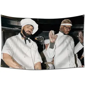 Drake and Future Funny Flag Tapestry Life Is Good Album Flag Banner (40x60 IN,HD Printing) For Living Room Bedroom Dorm Wall Art Decor Decoration Poster Design Photo Colorful Peach Velvet