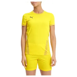 PUMA Womens Team Goal 23 Crew Neck Short Sleeve Jersey Casual - Yellow