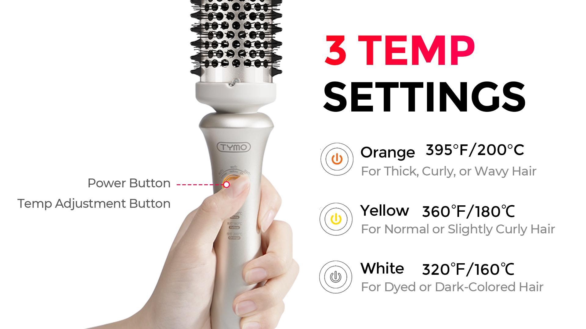 【Live Only】TYMO STYLUX THERMAL BRUSH - Curling Brush for Blowouts Adjustable Salon Hair Brush