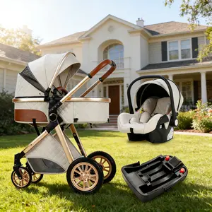 4-in-1 High Landscape Reversible Baby Stroller, All-Terrain Suitable, One-Step Fold Lightweight & Stable, Safe Non-Toxic Eco-Friendly, Easy to Assemble