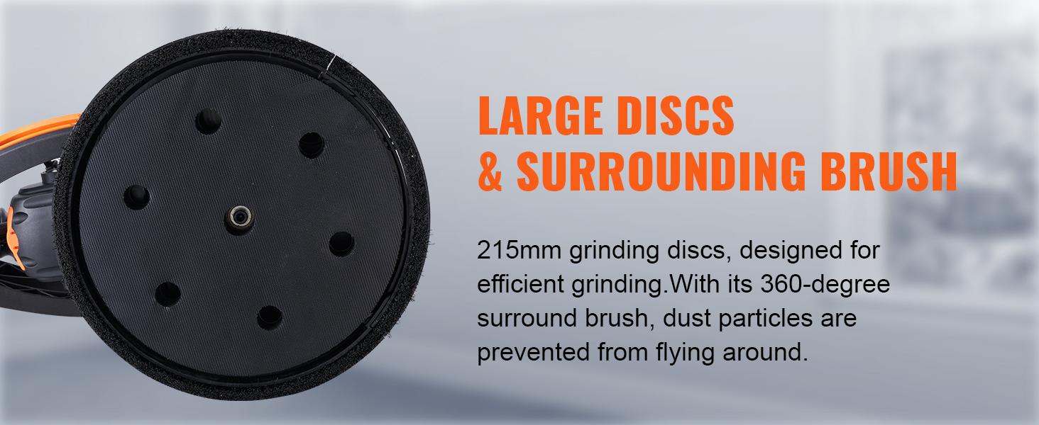 VEVOR Electric Drywall Sander, Various specifications, Foldable Handle & Self-Suction, Variable Speed, with LED Strip Light and Vacuum Bag