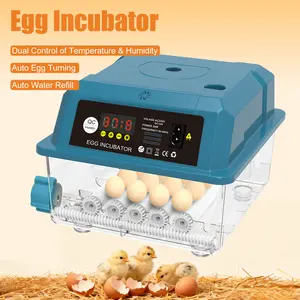 16-30 Eggs Incubator for Hatching, Automatic Turner with Temperature and Humidity Control, 360 Degree View with Clear Window, Incubator for Chickens, Ducks, Geese, Quail