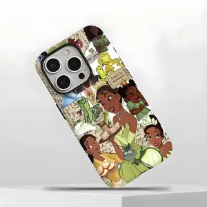 Animated Princess Tiana Heavy Duty Tough Phone Case Cartoon Design, Excellent Drop Protection for iPhone 11 12 13 14 15 16 17 Pro Max Plus