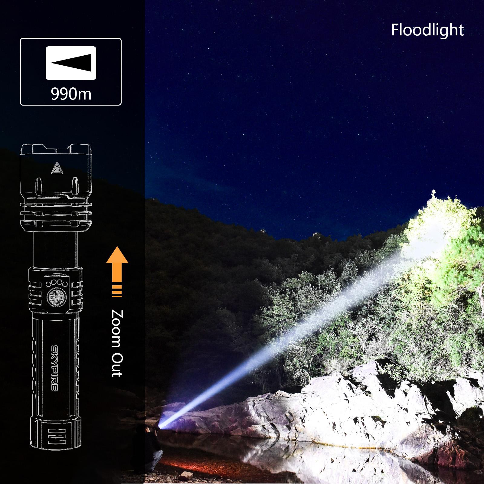 SKYFIRE 1376 LED Flashlight – High Lumen Rechargeable -Gathering Lens, Zoomable, 5 Lighting Modes, Ultra-Bright for Camping, Outdoor & Home Use SKYFIRE 1376 LED Flashlight – High Lumen Rechargeable -Gathering Lens, Zoomable, 5 Lighting Modes, Ultra-Bright for Camping, Outdoor & Home Use