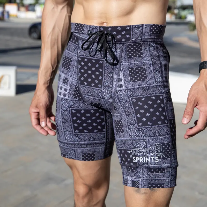 Sprints Men's Running Gym Shorts, Compression Shorts, Half Tights, Bottoms, Performance Joggers, Compression Pants, Pockets, Gel Storage, Marathon Training, Anti-Chafe, Breathable Running Gear