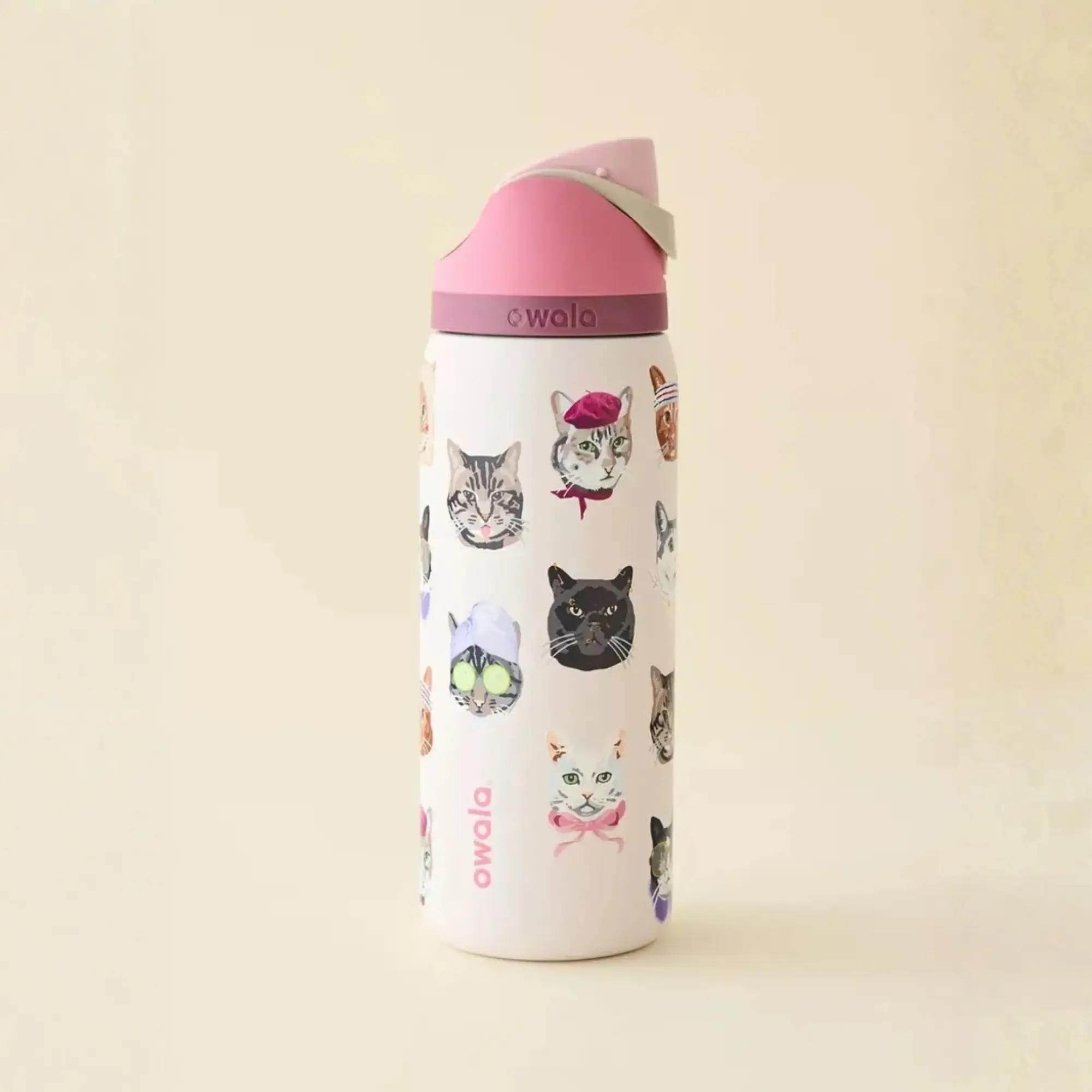 NEW Owala UO Exclusive Cat Collage FreeSip 32oz Water Bottle with Box, Ideal for School & Travel Use