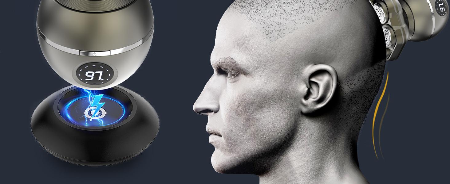 7D Bald Head Shaver for Men, IPX7 Waterproof Electric Razor for Wet Dry Use, 6 in 1 Magnetic Head Shaver for Men with Type-C Charger 7D Bald Head Shaver for Men, IPX7 Waterproof Electric Razor for Wet Dry Use, 6 in 1 Magnetic Head Shaver for Men with Type-C Charger