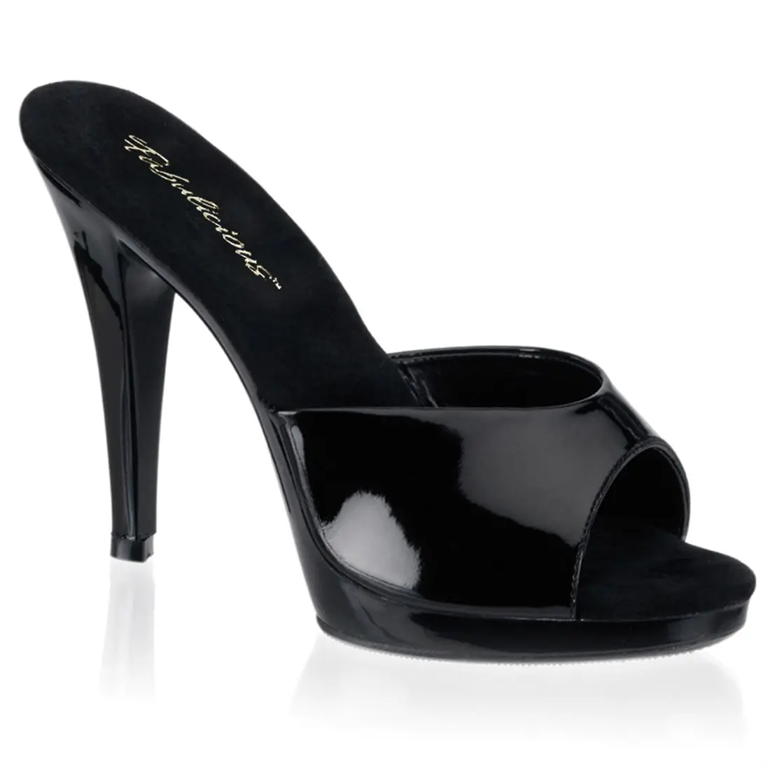 Women's Open Toe Stiletto High Heels, Slip On Platform Sandals with Transparent Strap, 4.5" Heel for Formal Events, Shoes, Fabulicious
