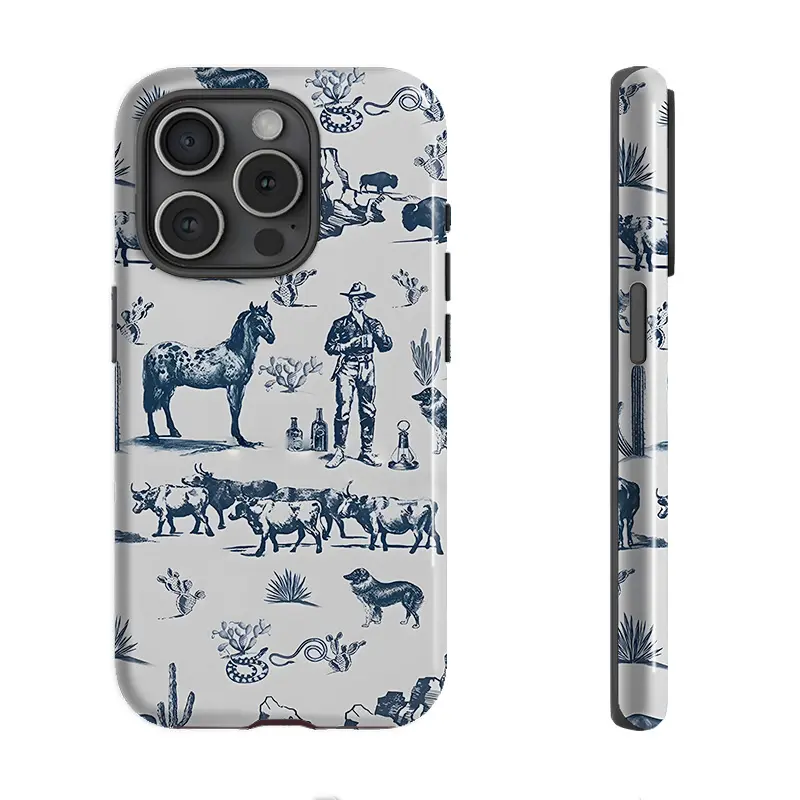Wild West Adventure Desert Western Glossy Non-Slip PC Phone Case - Luxury Women's Gift, Shockproof Anti-Drop Full Protection Hard Casing with Soft Lining, Portable Protective Cover for iPhone 17 AIR,16,15,14,13,12,11 Pro Plus Max (Bar Compatible)