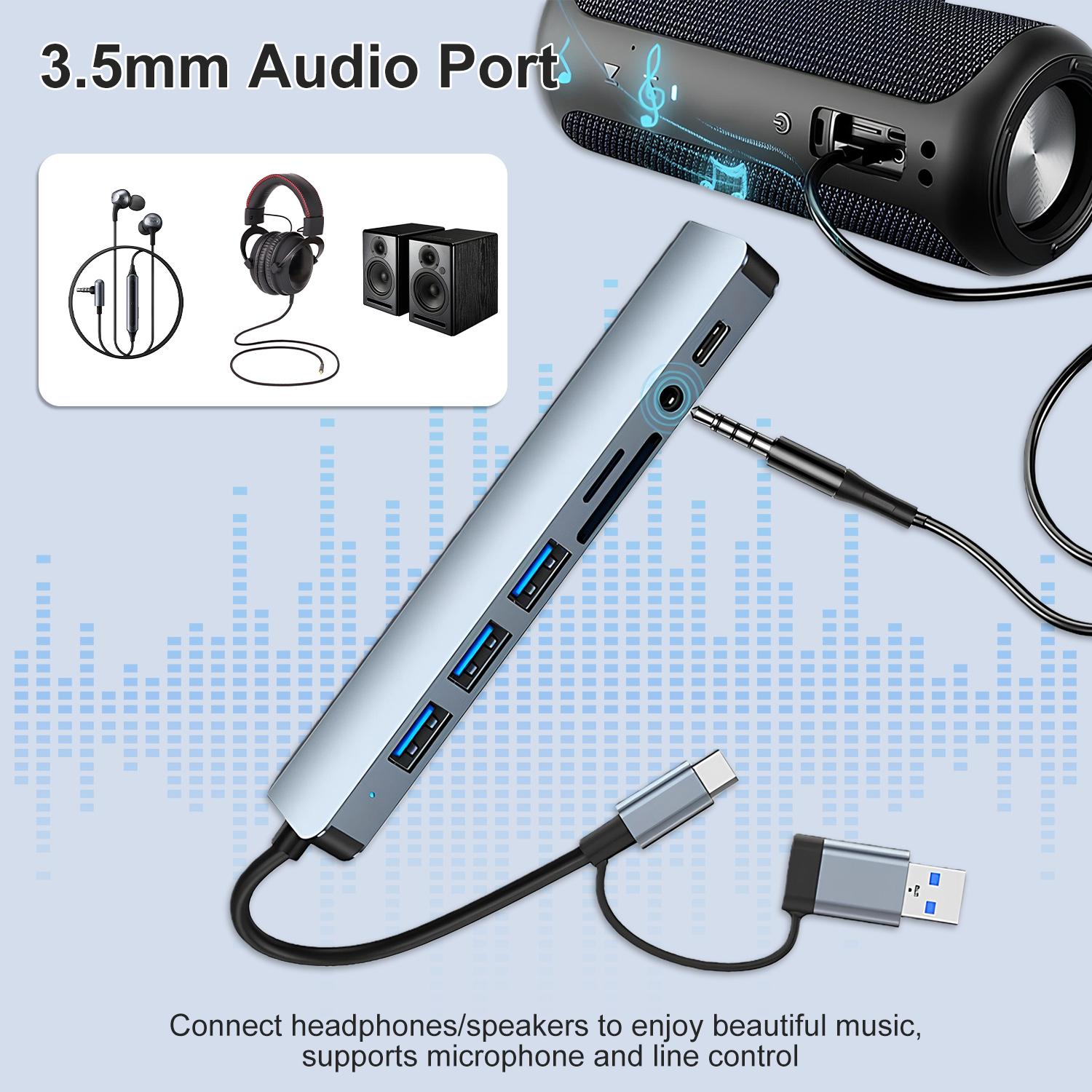 USB C Hub, 8 in 1 USB C to Multiport Adapter, 3 USB 3.0 Ports, SD/TF Card Reader, 100W PD, Desigend for PC/Laptops/MacBook Pro/Air/iMac/iPad and More Devices US Delivery USB C Hub, 8 in 1 USB C to Multiport Adapter, 3 USB 3.0 Ports, SD/TF Card Reader, 100W PD, Desigend for PC/Laptops/MacBook Pro/Air/iMac/iPad and More Devices US Delivery