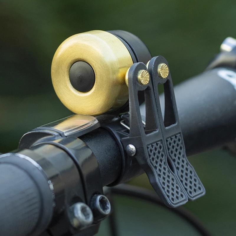 ROCKBROS Bike Bell, Copper Alloy Bike Bell, Loud Sound Classic Bike Ring Bell for Adults, for 0.82’’-0.9’’/21-23mm Handlebar Diameter