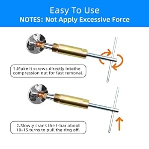 Compression Sleeve Puller Tool Remove Nut & Ferrule Of Pipe 03943, Sleeve Remover For 1/2” Compression Fittings Only, Corroded & Frozen Supply Stops, Plumbing Tools Compression Ring Removal Tool