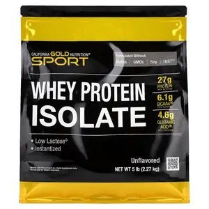 California Gold Nutrition Sport, Whey Protein Isolate, Unflavored, 5 lb (2.27 kg)