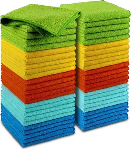50Pcs Microfiber Cleaning Cloths 12 x 12 Inch Ultra Absorbent Towels Drying Reusable Cleaning Supplies House Kitchen Window Microfiber Towel