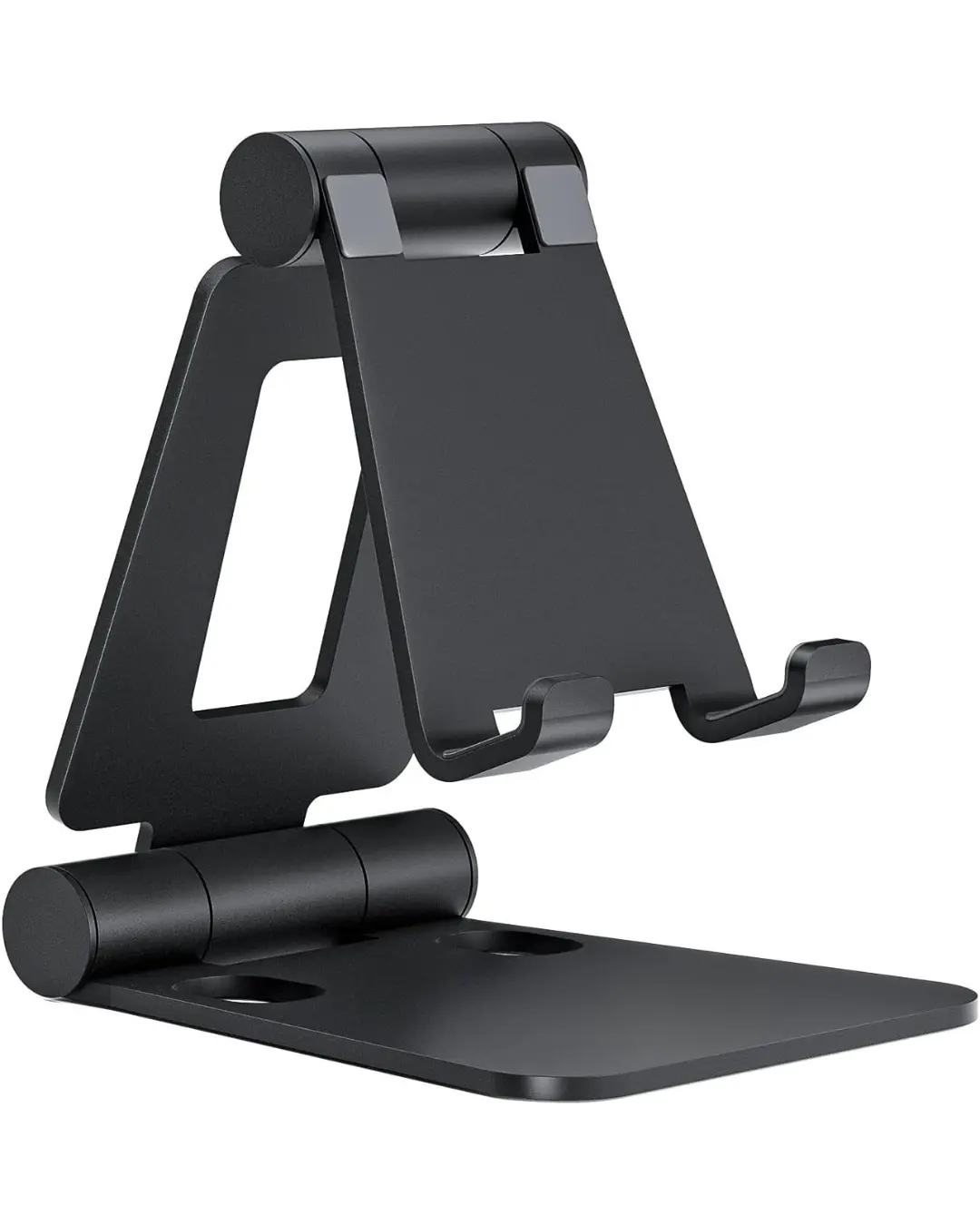 Dual Folding Cell Phone Stand, Fully Adjustable Foldable Desktop Phone Holder Cradle Dock Compatible with iPhone 17 16 15 14 13 12 11 Pro Max Xs Xr X 8, Nintendo Switch, All Phones