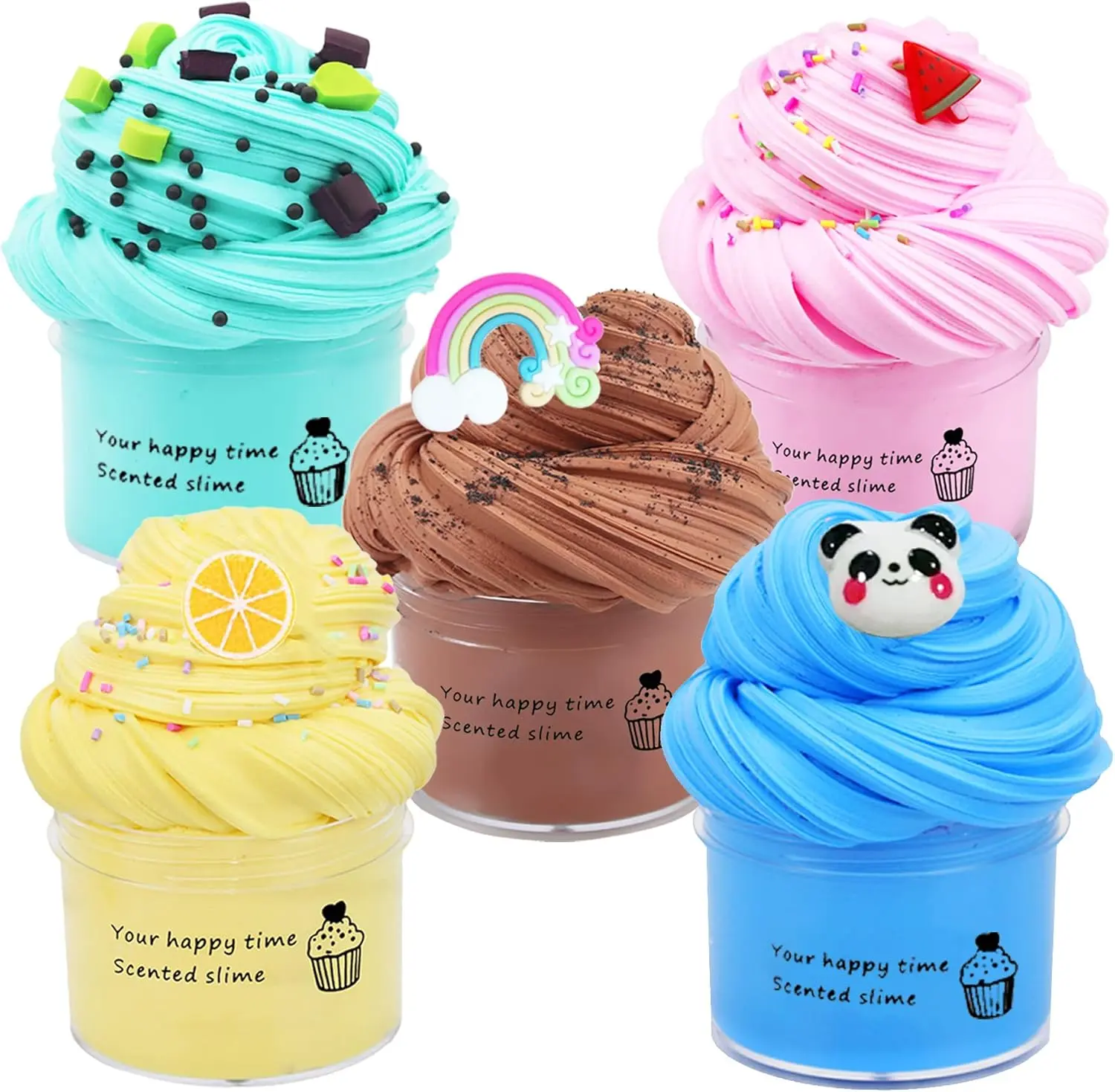 5-Pack Butter Slime Kit for Over 3 Yrs Boys, Non-Sticky Oddly Satisfying Stress Relief Moldable Squishy Toy, Cool Birthday Gifts for Kids