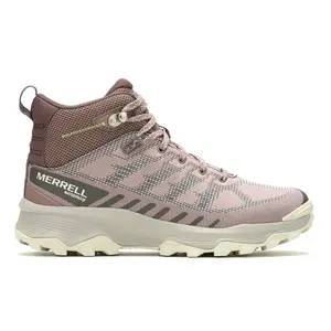 Merrell Womens Speed Eco Mid Waterproof Round Toe Hiking Hiking Casual Boots Ankle Low Heel 1-2" - Pink