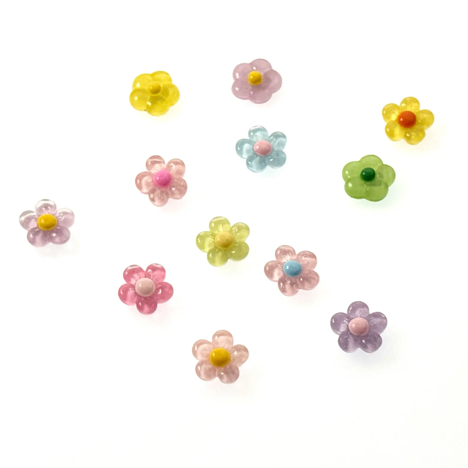 12-Piece Rainbow Floral Refrigerator Magnets, Colorful Home Decor Magnetic Accessory, Kitchen Office Cabinet Decoration, Holiday Gift